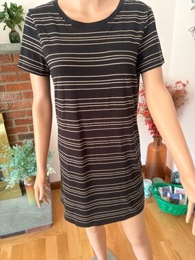 Forever 21 Black & Cream Striped Mini Dress